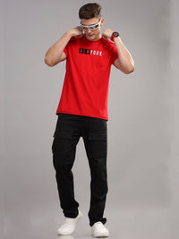 ADRO Men Typography Printed Raw Edge T-shirt