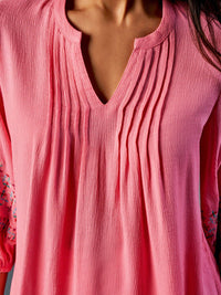 Global Desi V-Neck Flared Sleeves Top