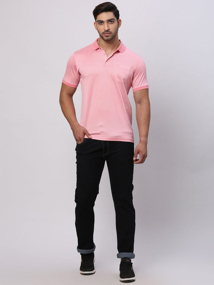 Park Avenue Men Polo Collar Pockets Slim Fit T-shirt