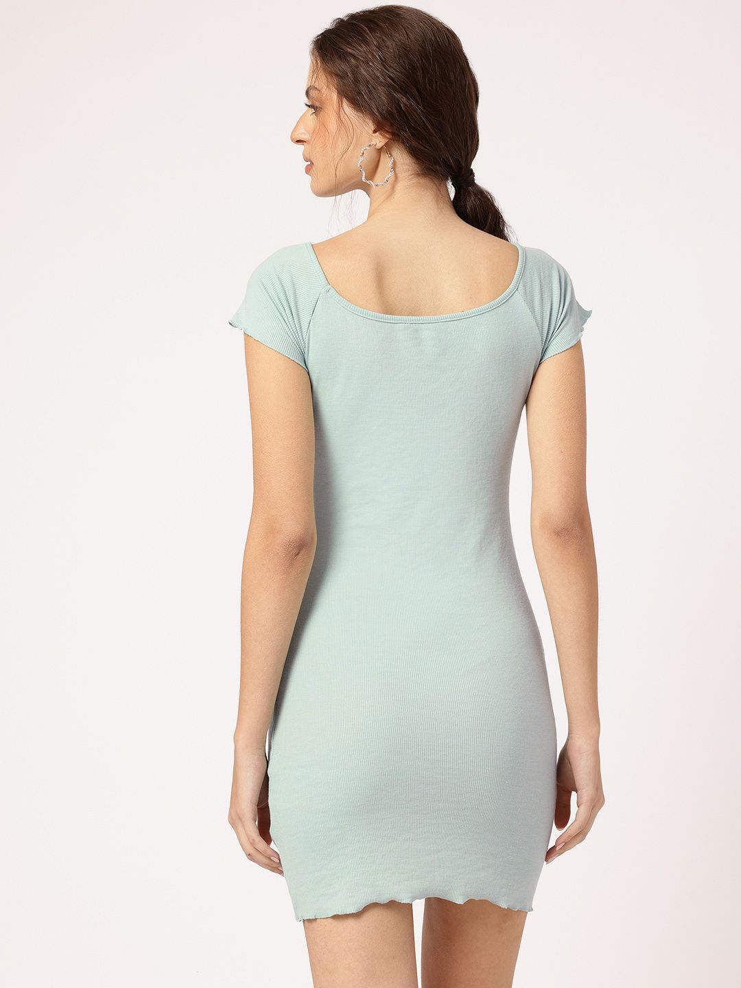 DressBerry Cute Curves Ribbed Mini Bodycon Dress
