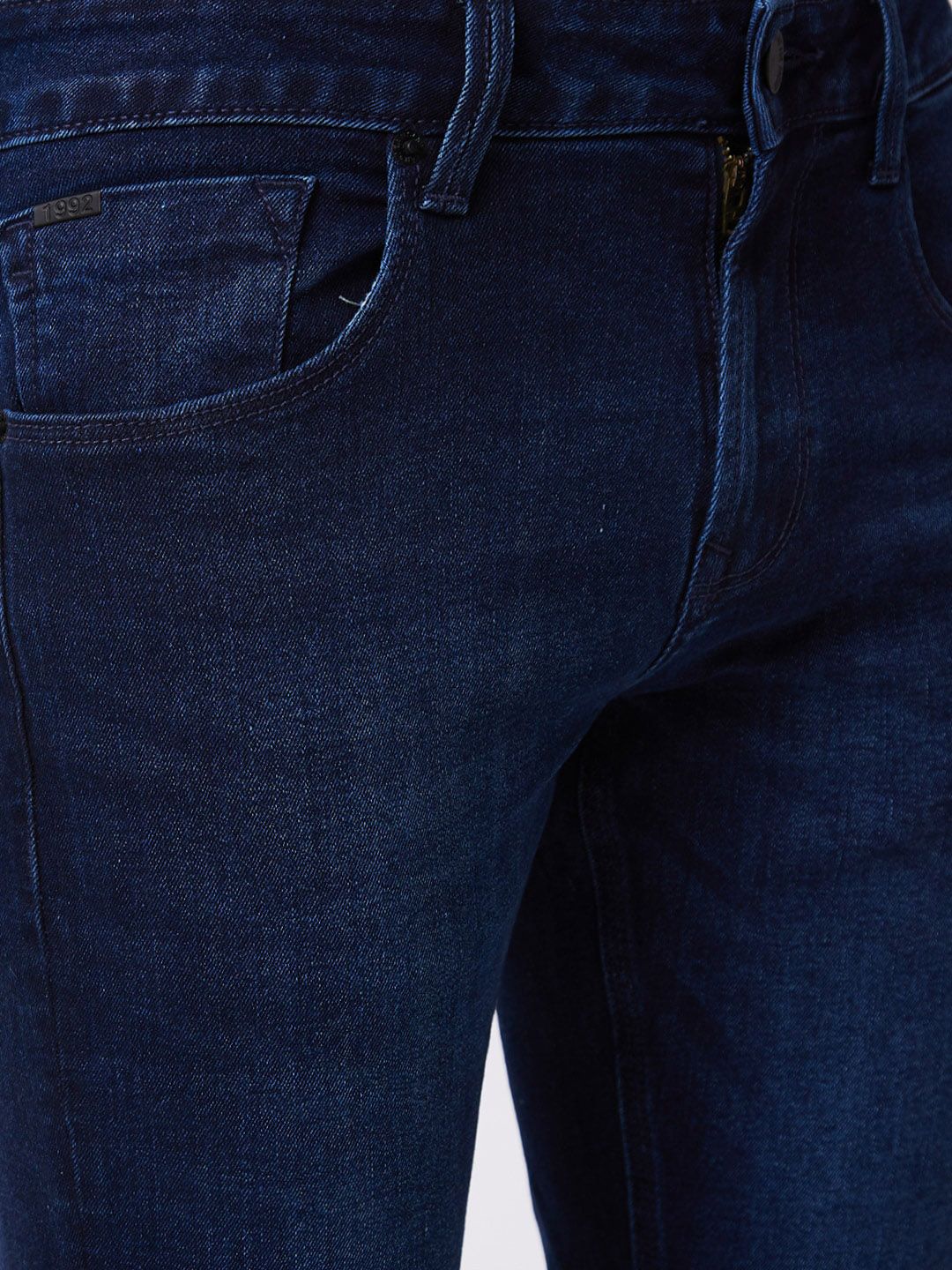 SPYKAR Men Slim Fit Low-Rise Clean Look Whiskers Stretchable Jeans