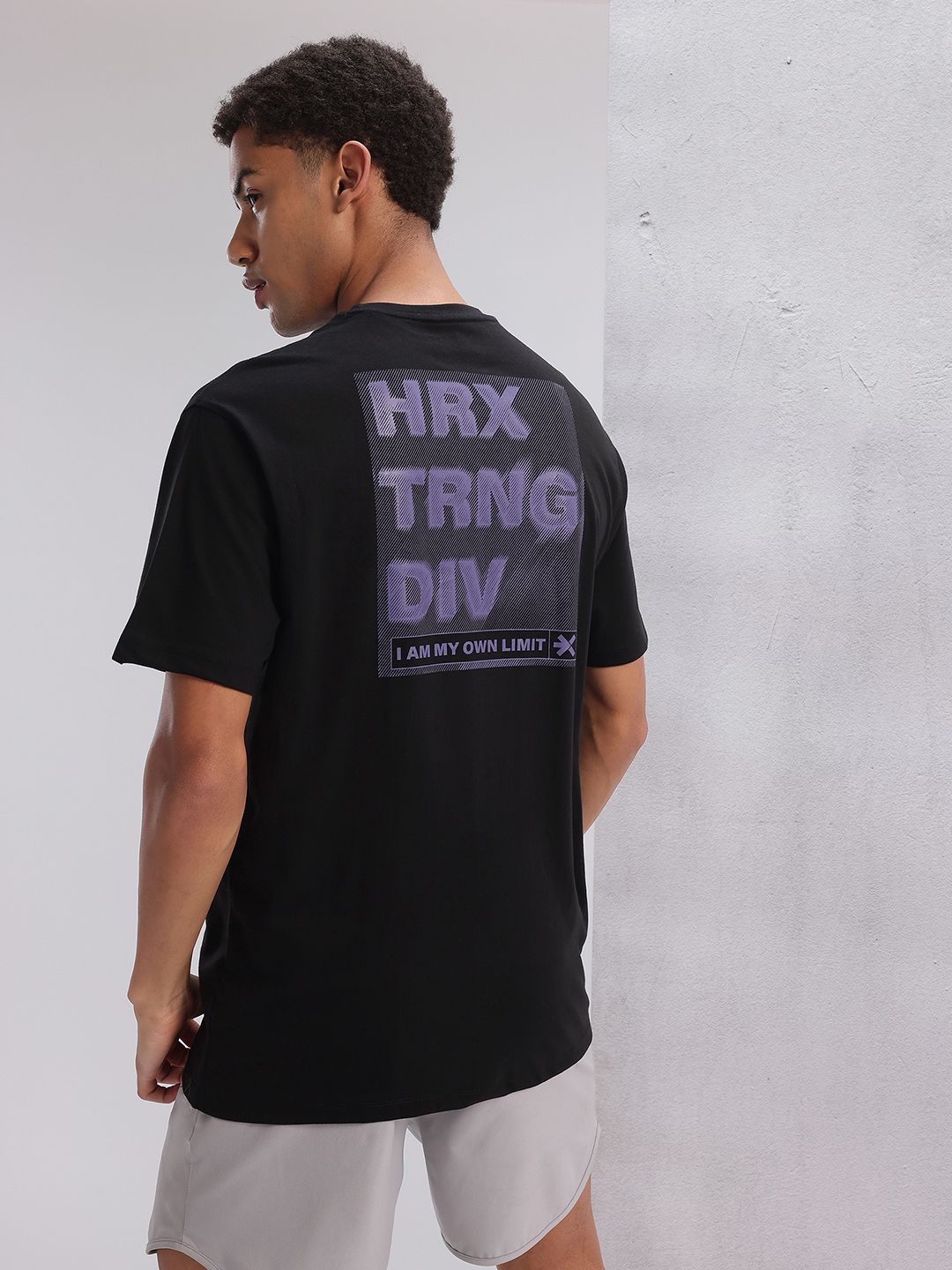 HRX by Hrithik Roshan Twin Collection Typography Printed Drop-Shoulder Sleeves T-shirt