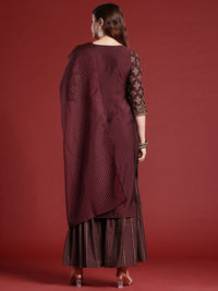 Anouk Ethnic Motifs Printed Kurta Set With Dupatta