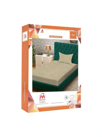 Myntra Elegant Homes Beige Floral 300 TC Single Bedsheet with 1 Pillow Covers