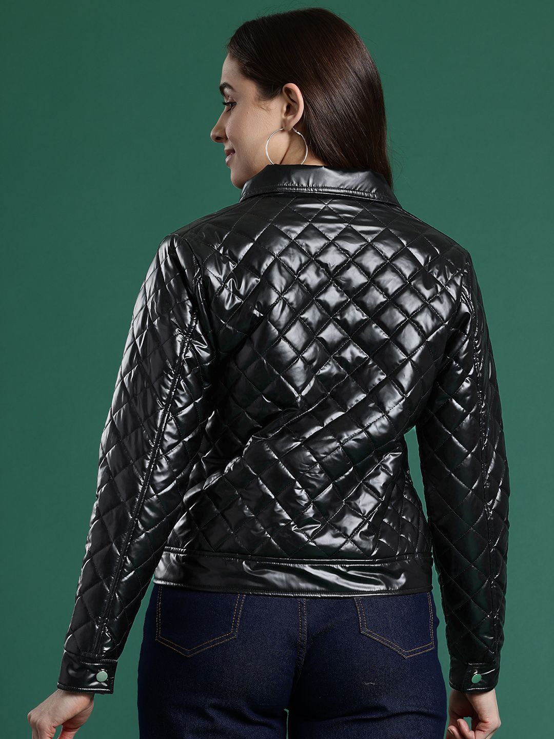 DressBerry Faux Leather Quilted Jacket