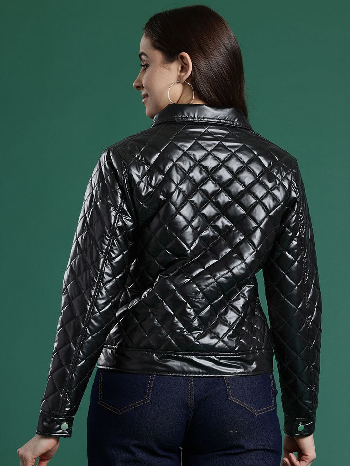 DressBerry Faux Leather Quilted Jacket