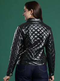 DressBerry Faux Leather Quilted Jacket