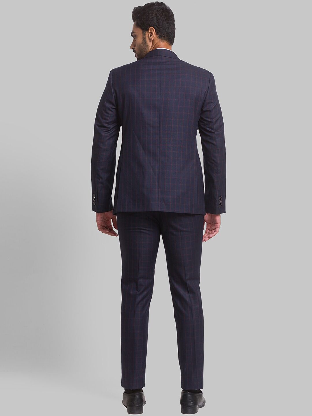 Park Avenue Men Checked Single Breasted Two Piece Formal Suit