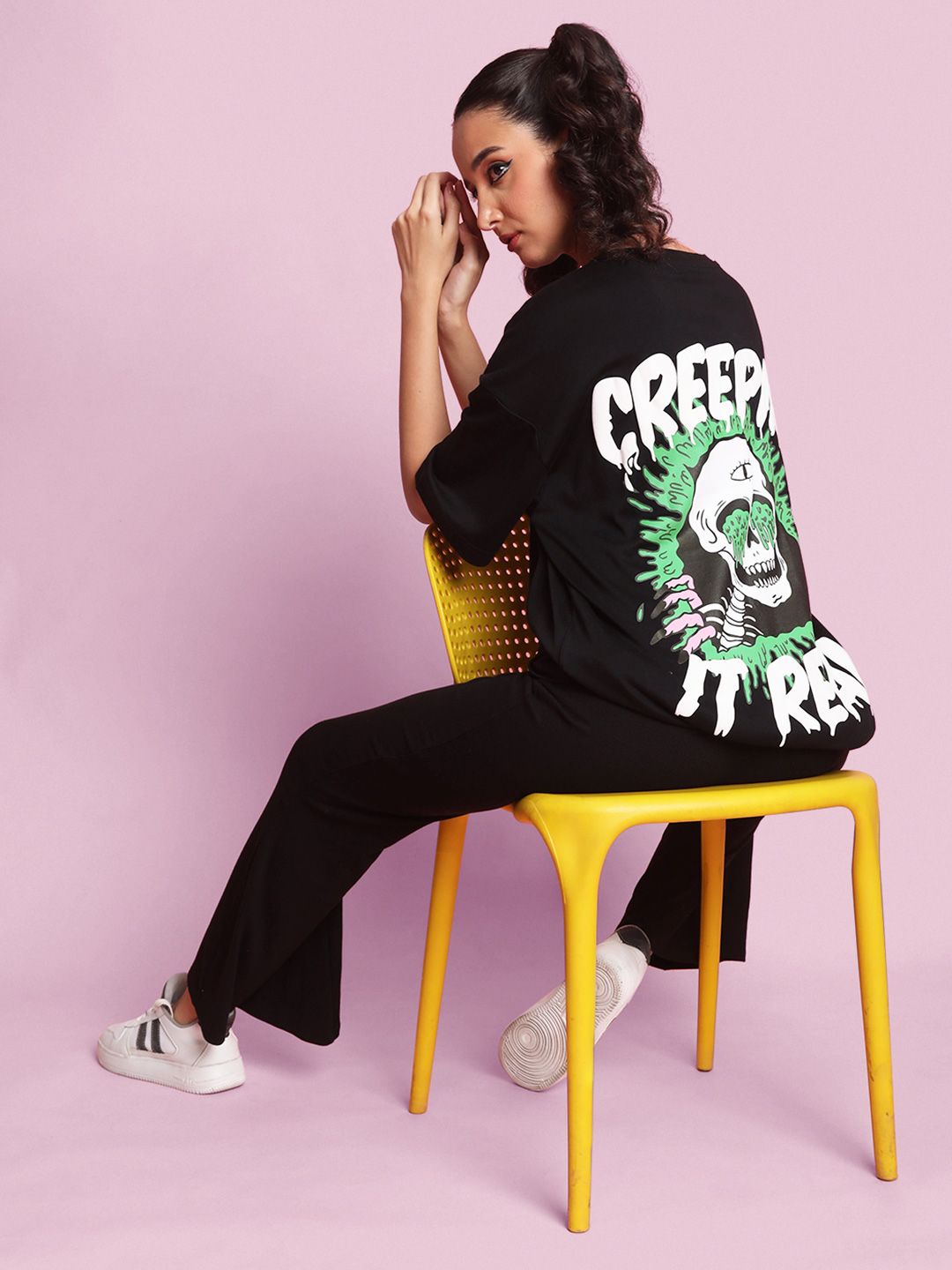 Bene Kleed Men Halloween Graphic Print Round Neck Cotton T-shirt