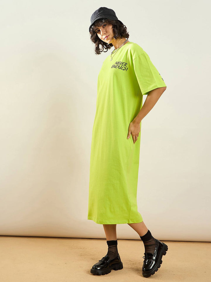 Sassafras Tipografi Hijau Bercetak Kapas Tulen T-Shirt Berat
