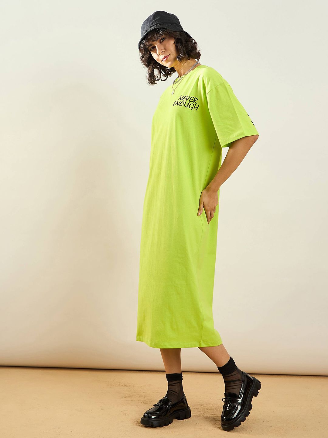 Sassafras Tipografi Hijau Bercetak Kapas Tulen T-Shirt Berat