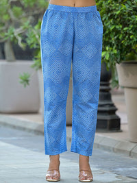 Varanga Bandhani Printed Empire Pure Cotton Anarkali Kurta With Trousers