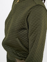 AND Women Olive Green Self Design Co-ords