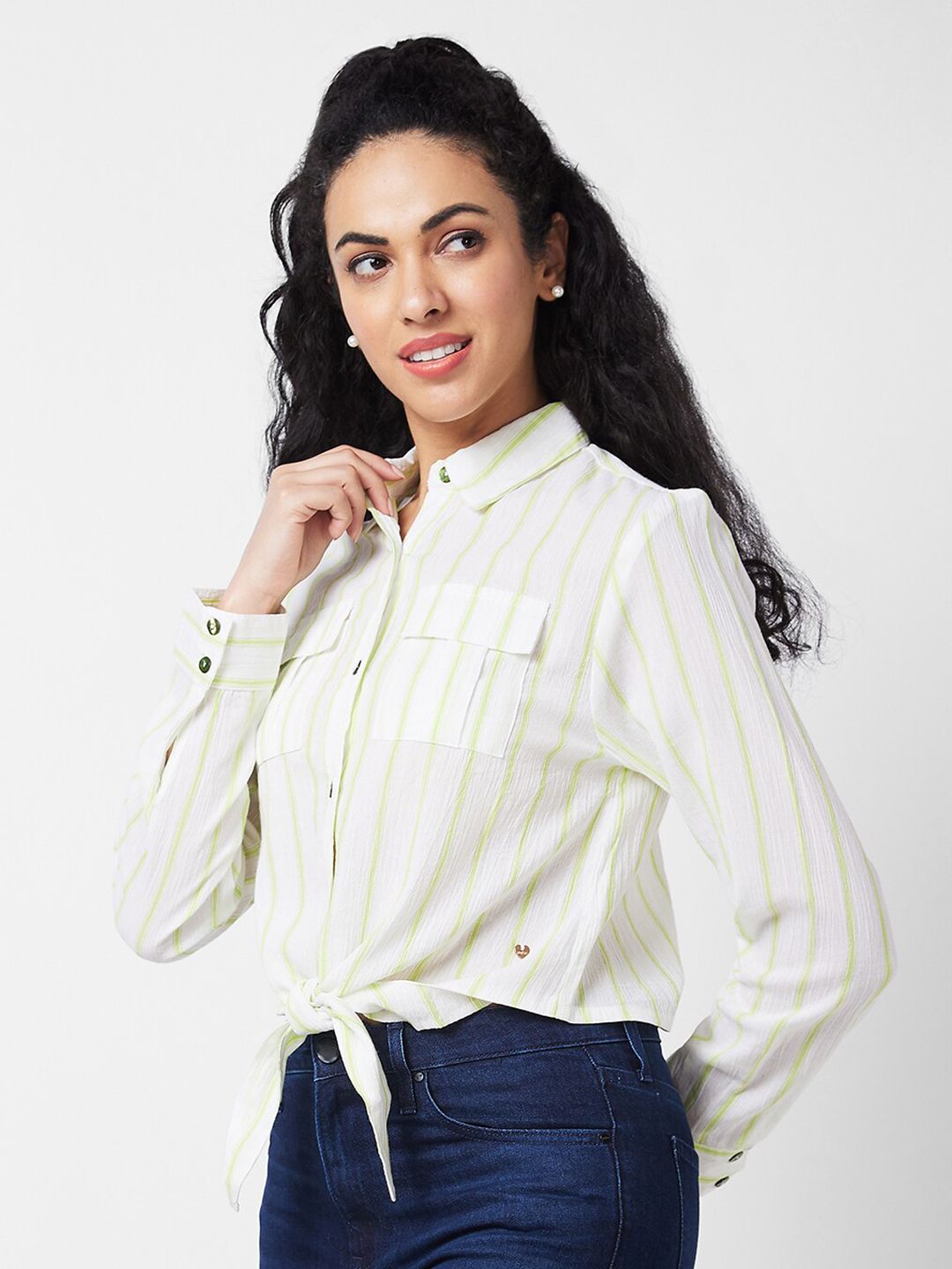 SPYKAR Women Opaque Striped Casual Shirt