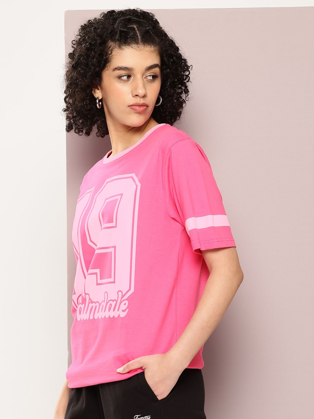 DILLINGER Women Varsity Printed Oversized T-shirt