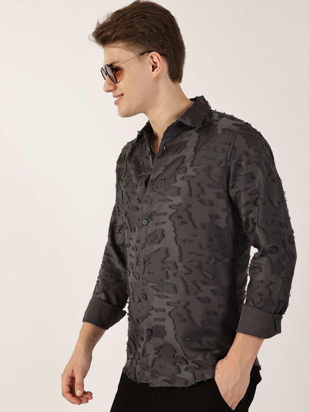Thomas Scott Men Premium Slim Fit Opaque Casual Shirt