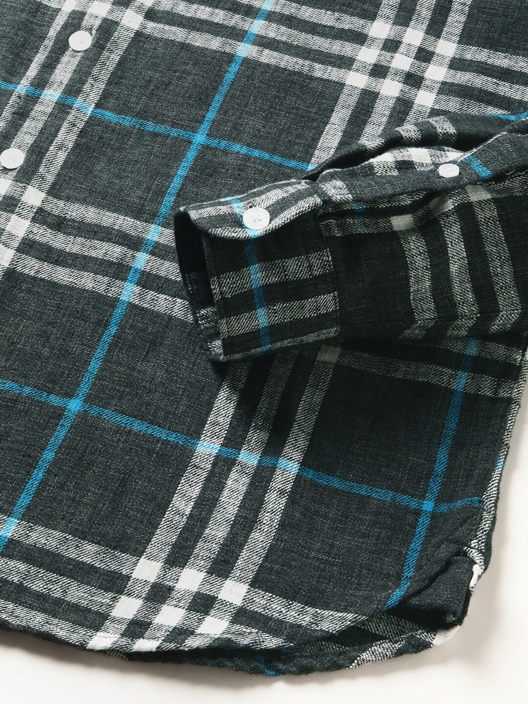 THE BEAR HOUSE Slim Fit Tartan Checked Button Down Collar Twill Casual Shirt