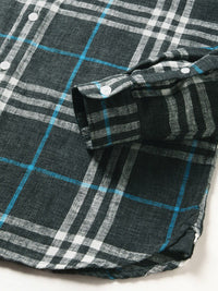 THE BEAR HOUSE Slim Fit Tartan Checked Button Down Collar Twill Casual Shirt