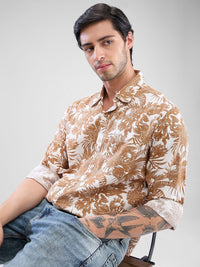 SPYKAR Men Slim Fit Floral Printed Opaque Spread Collar Casual Shirt