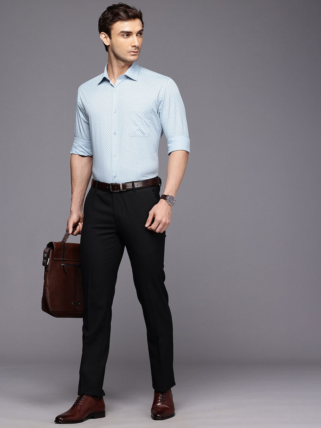 Raymond Pure Cotton Slim Fit Opaque Printed Formal Shirt