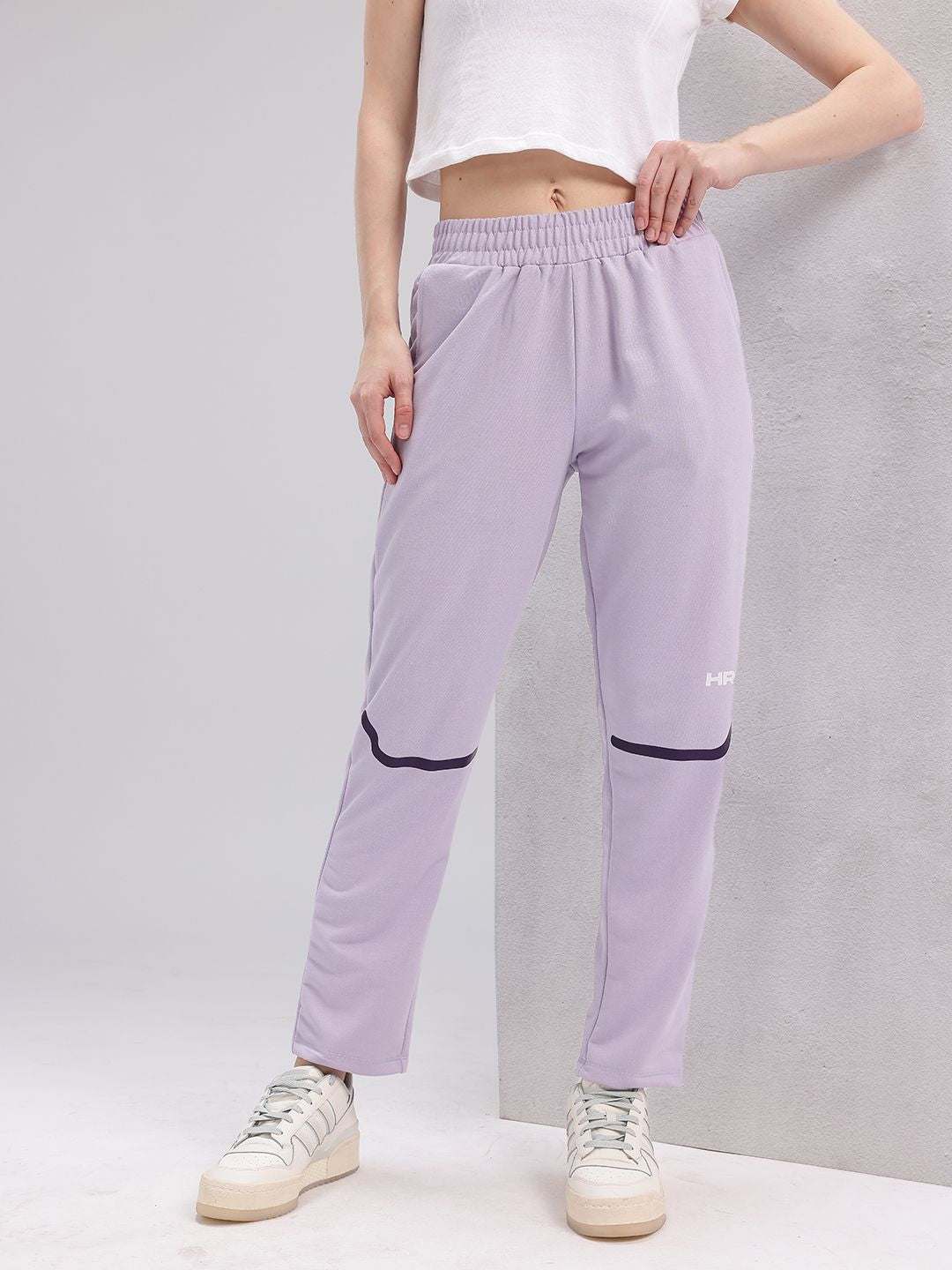 HRX by Hrithik Roshan Women Mid-Rise Brand Logo Print Lifestyle Track Pants
