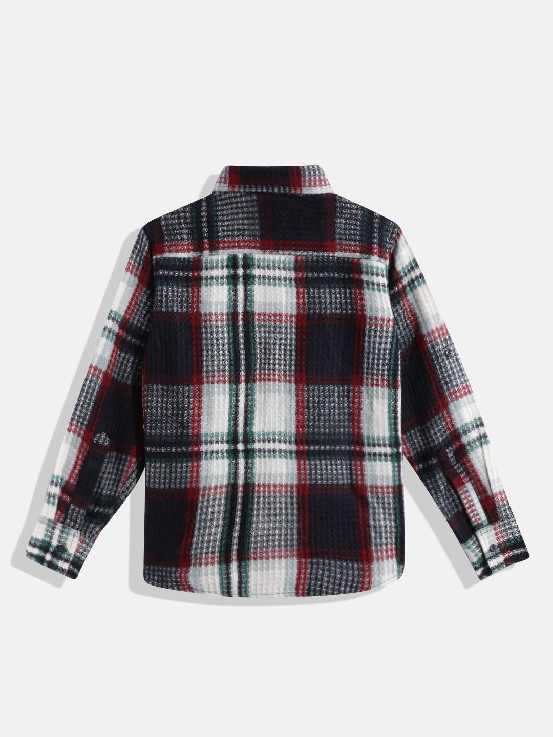 Monte Carlo Boys Acrylic Tartan Checked Textured Casual Shirt