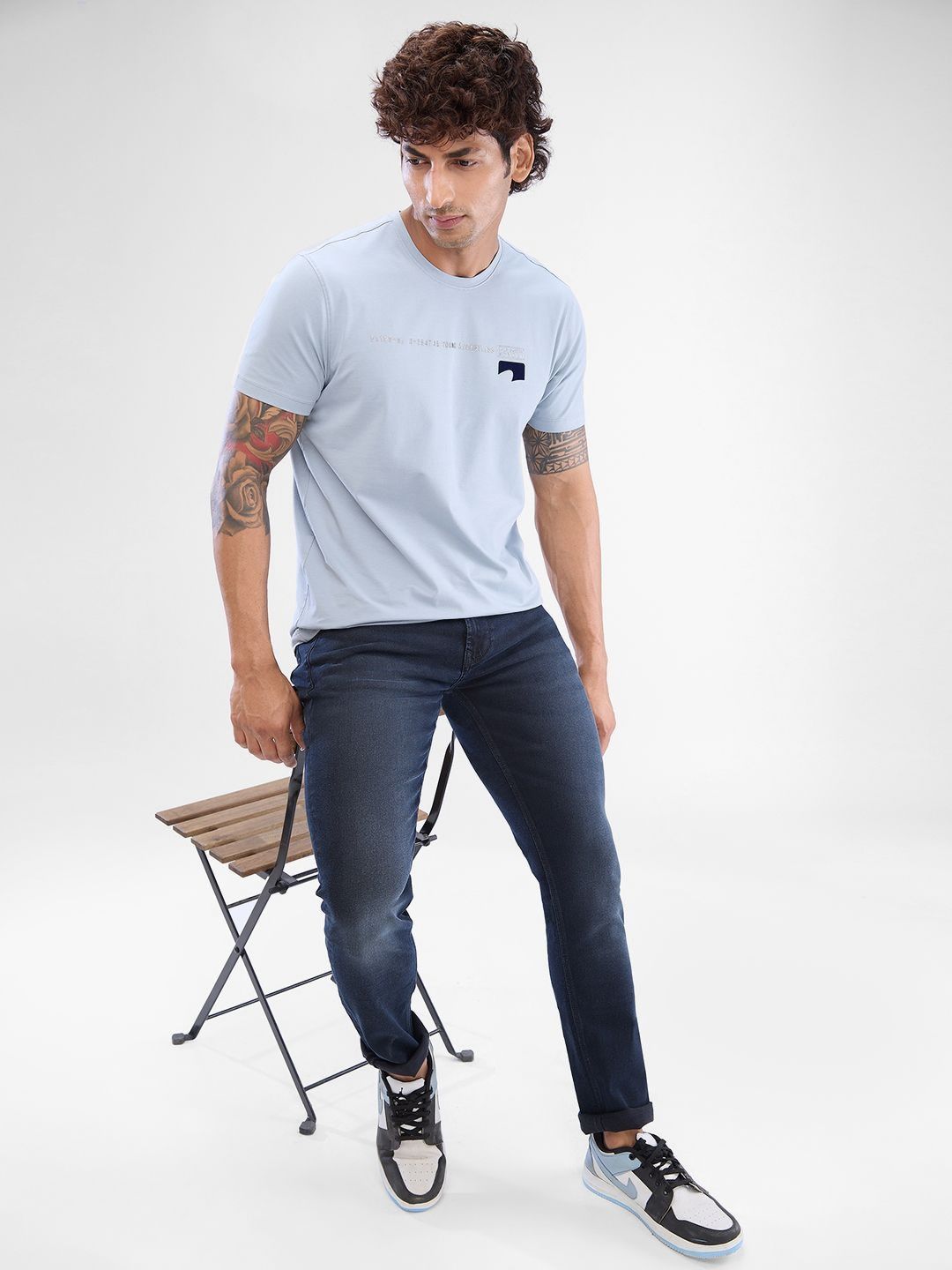 SPYKAR Men Typography Printed Slim Fit Round Neck T-shirt