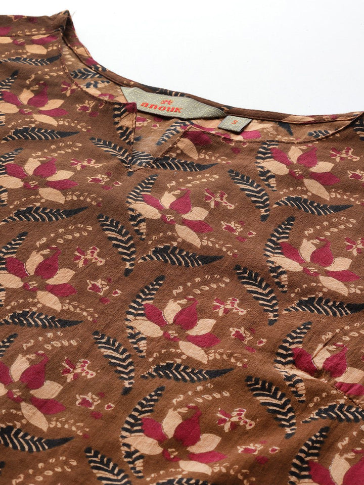Anouk Women Ethnic Motifs Printed Pure Cotton Kurta with Trousers & Dupatta