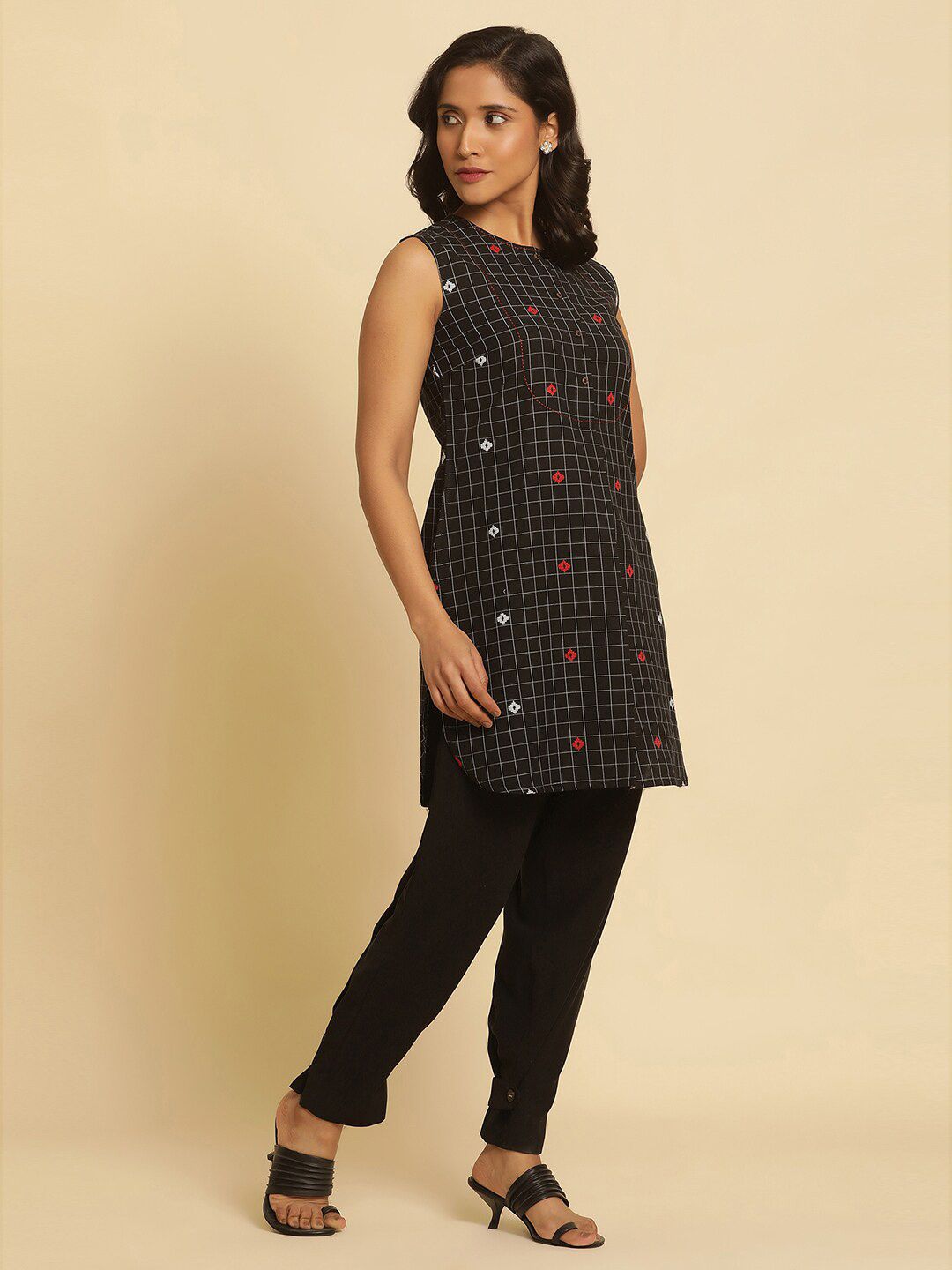 W Floral Embroidered Pure Cotton Tunic