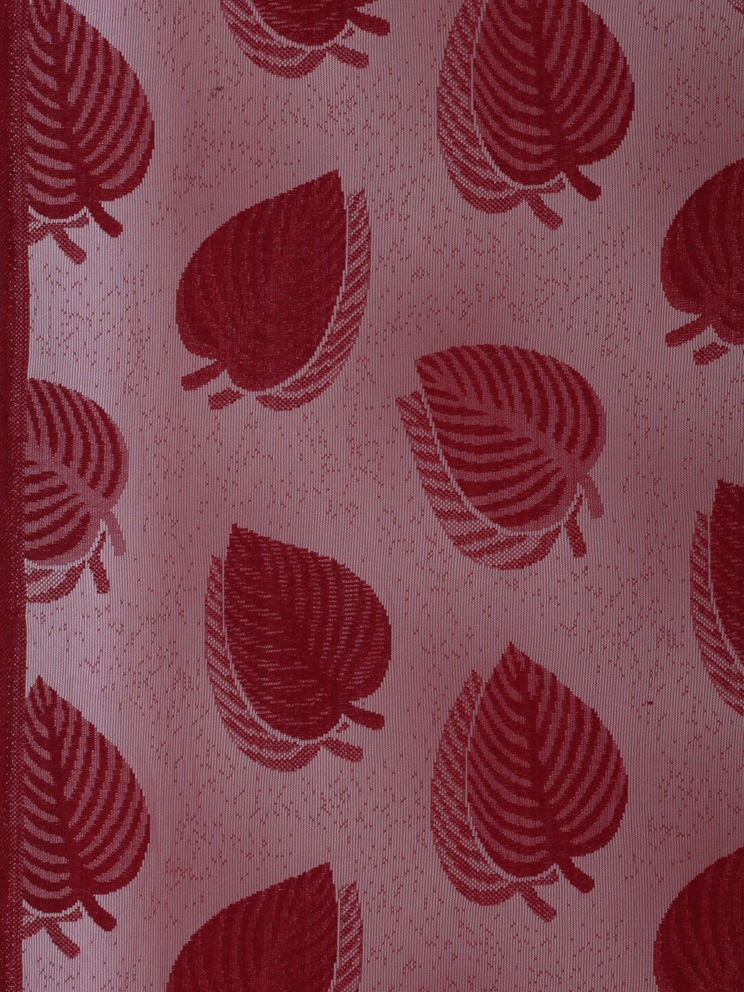 HOSTA HOMES Maroon Floral Window Curtain