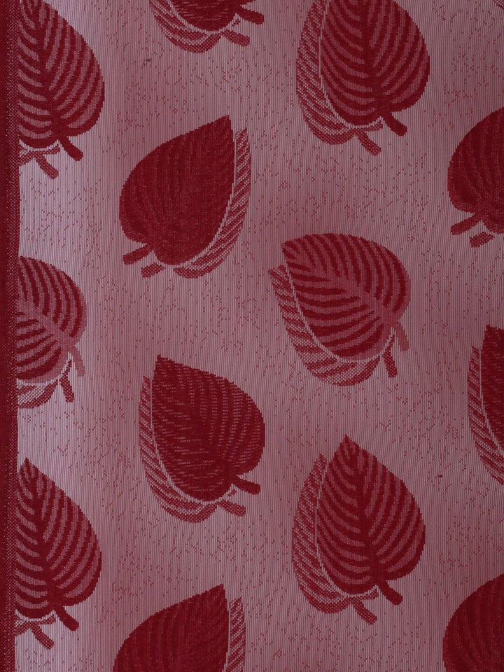 HOSTA HOMES Maroon Floral Window Curtain