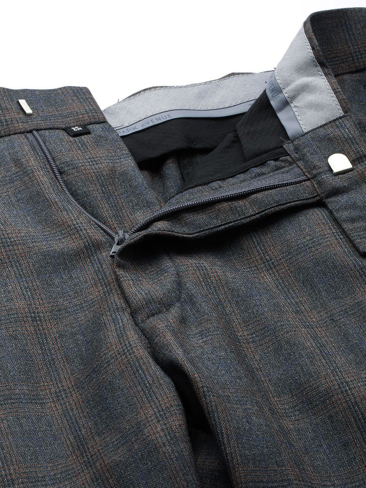 Park Avenue Checked Single Breasted Slim Fit 3-Peice Formal Suit