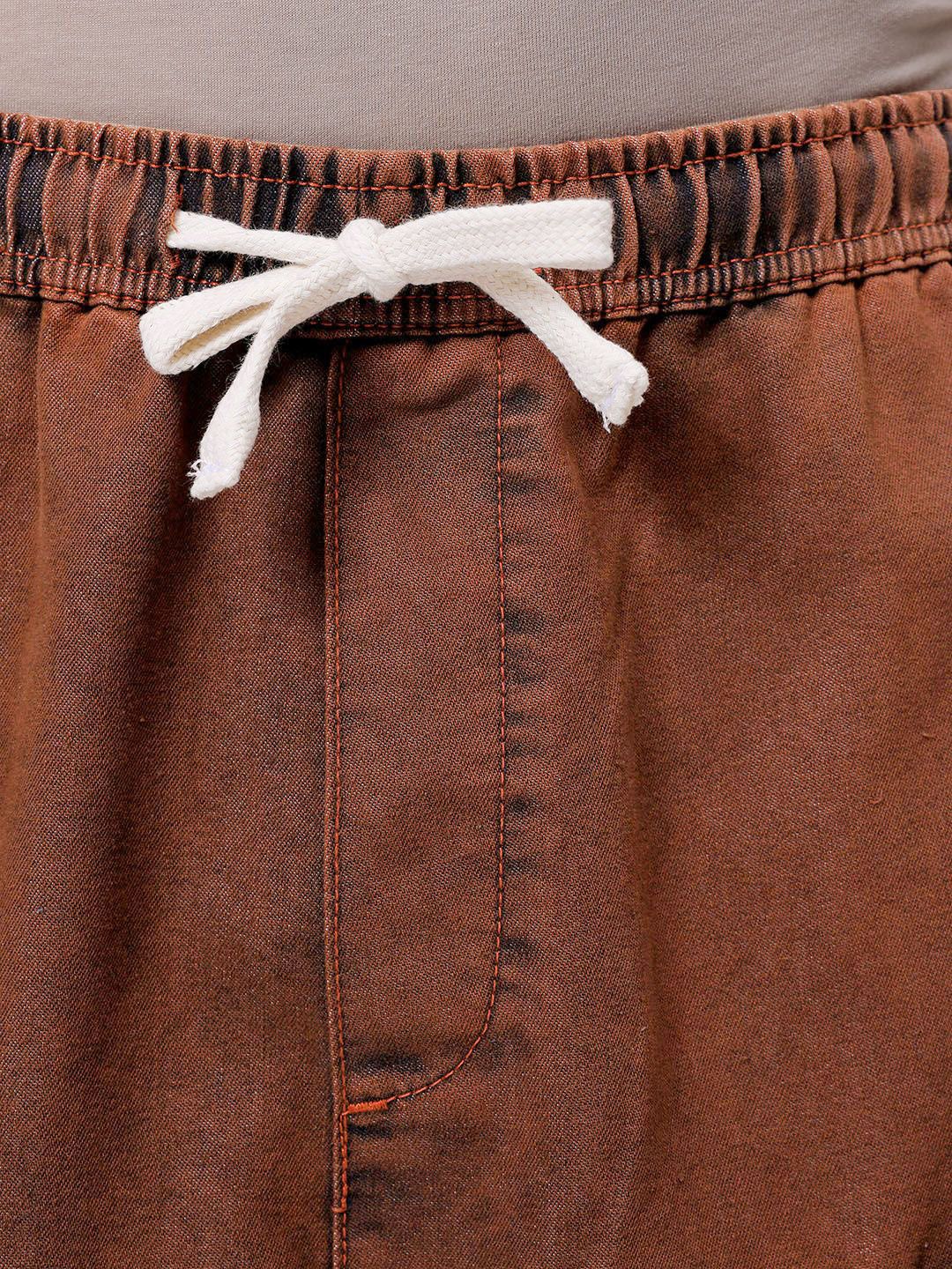 The Indian Garage Co Men Baggy Fit Mid-Rise Cargo Jeans