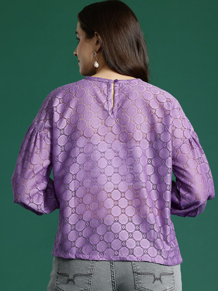 DressBerry Self Design Sheer Top
