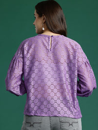 DressBerry Self Design Sheer Top