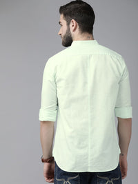 THE BEAR HOUSE Men Green Slim Fit Casual Shirt
