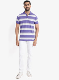 RARE RABBIT Men Rings-4 Slim Fit Solid Polo Collar Pure Cotton T-Shirt