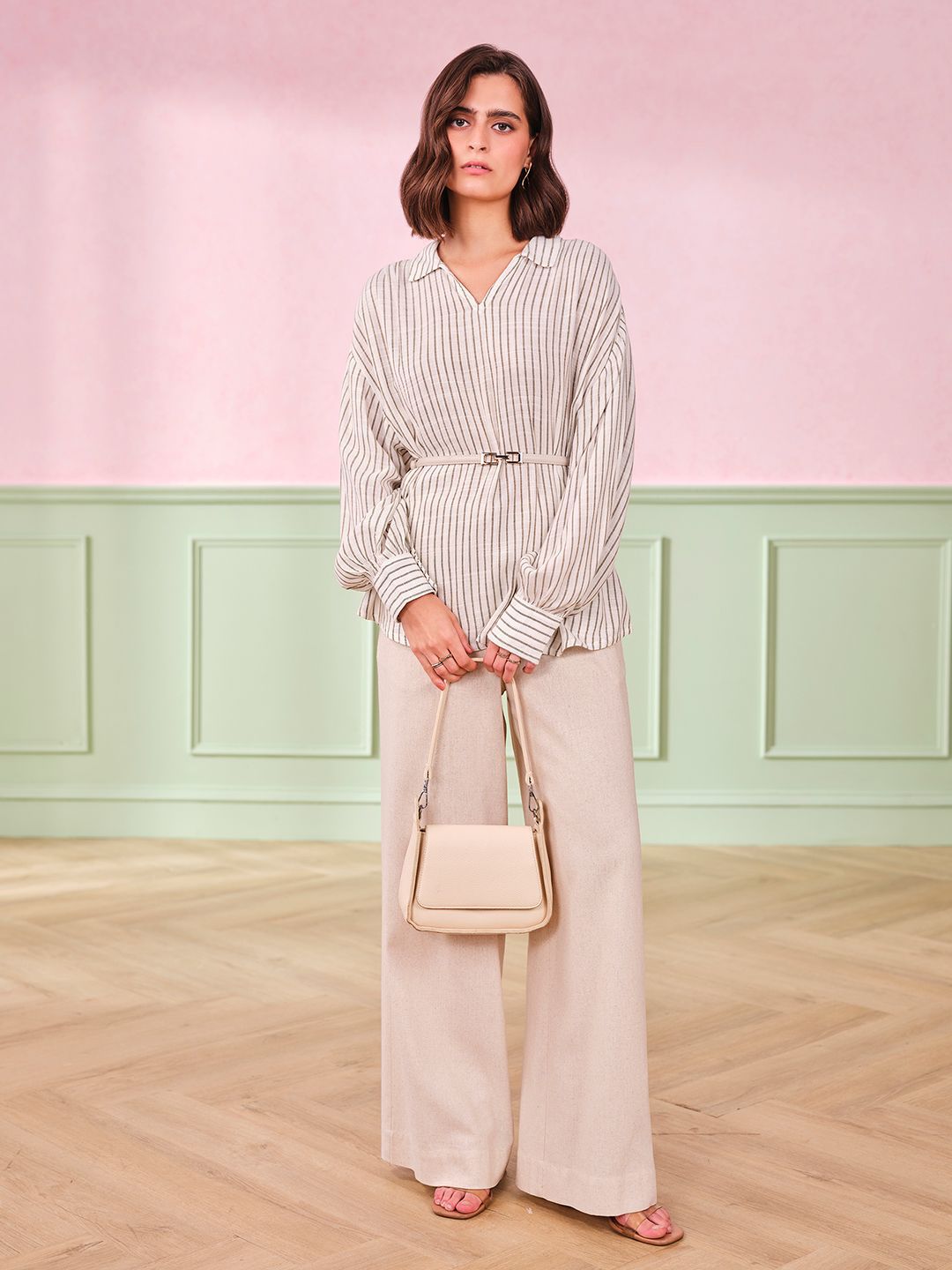 AND Striped Cotton Top