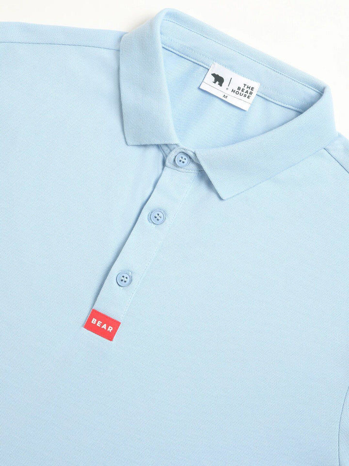THE BEAR HOUSE Polo Collar Short Sleeves Slim Fit T-shirt