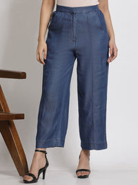 W Women Straight Fit Mid-Rise Pleated Culottes Trousers