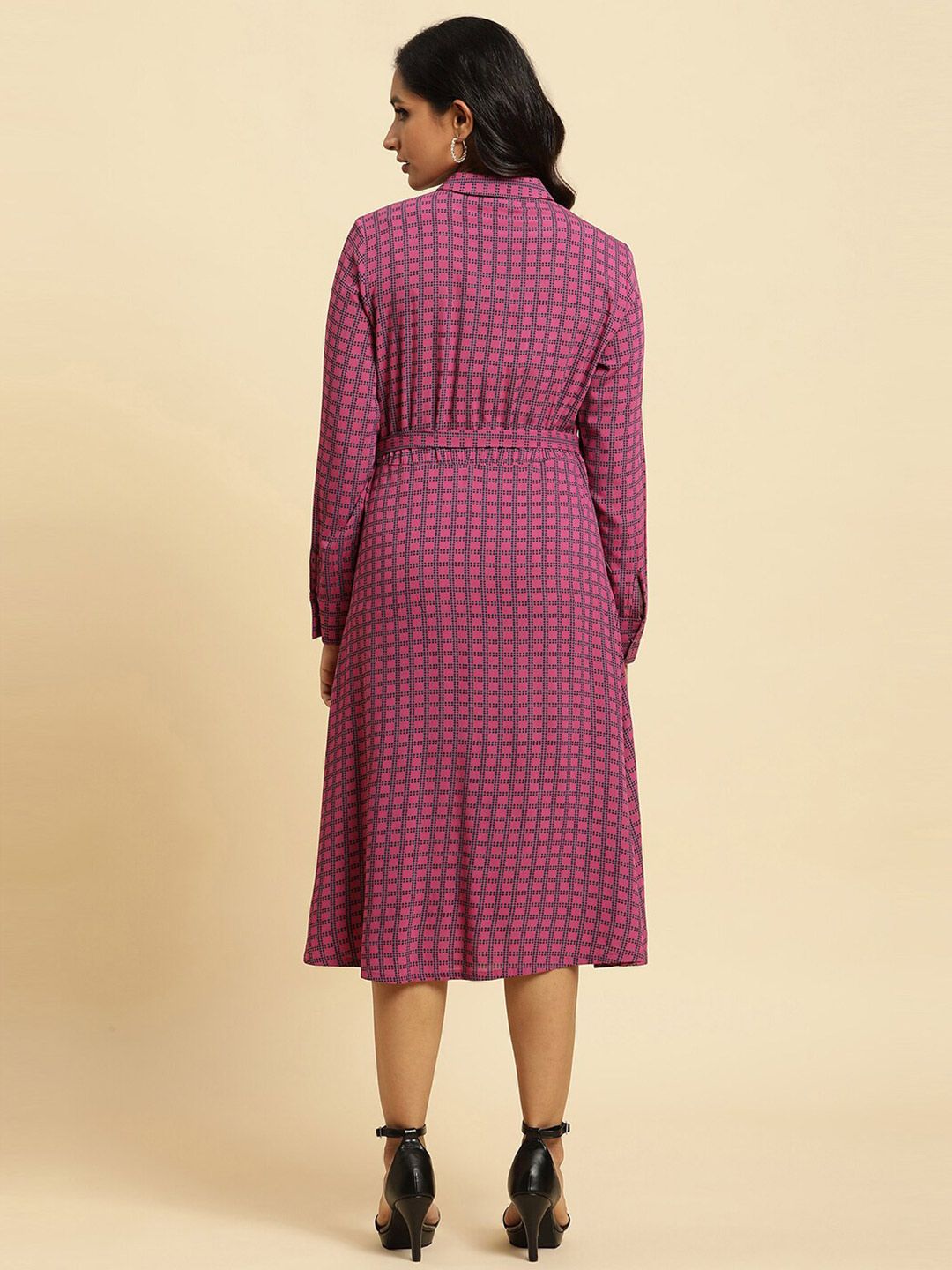 W Geometric Printed A-Line Midi Dress