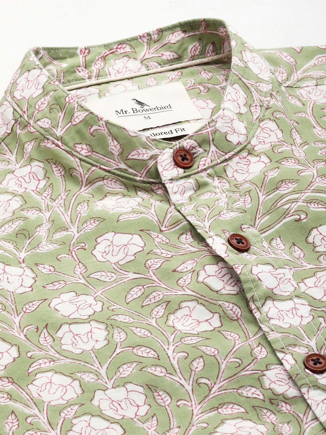 Mr Bowerbird Pure Cotton Tailored Fit Floral Opaque Printed Casual Shirt