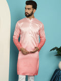 SOJANYA Mandarin Collar Ombre Silk Cotton Jacquard Kurta