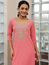 Libas Women Floral Yoke Design Sequinned Floral Kurta