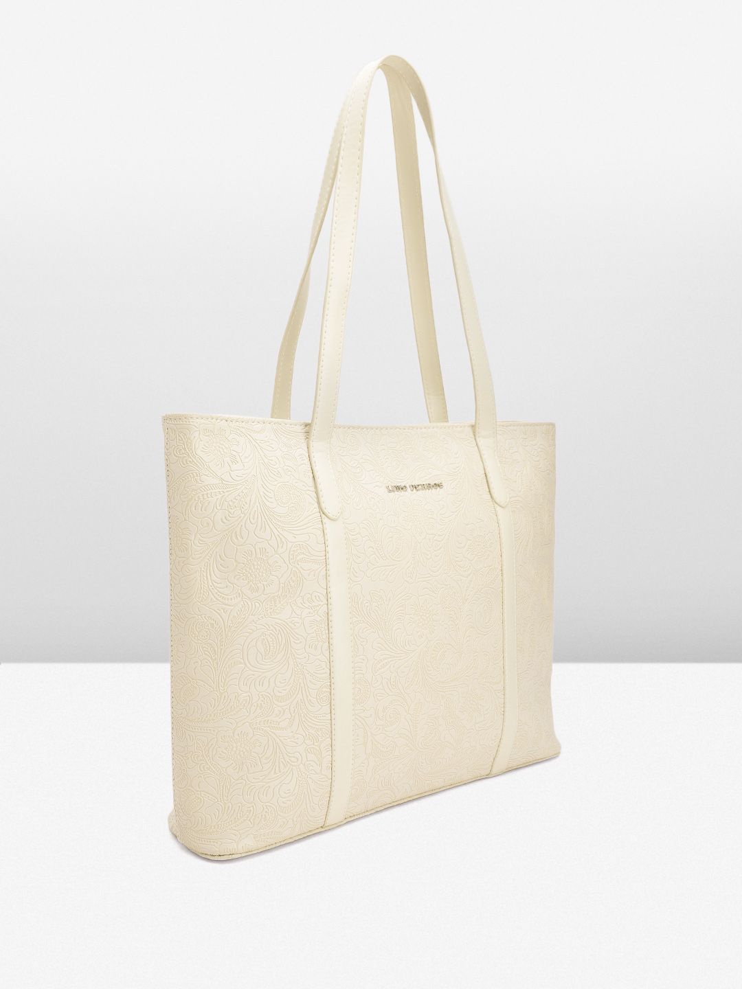 Lino Perros Floral Textured Structured Laptop Shoulder Bag