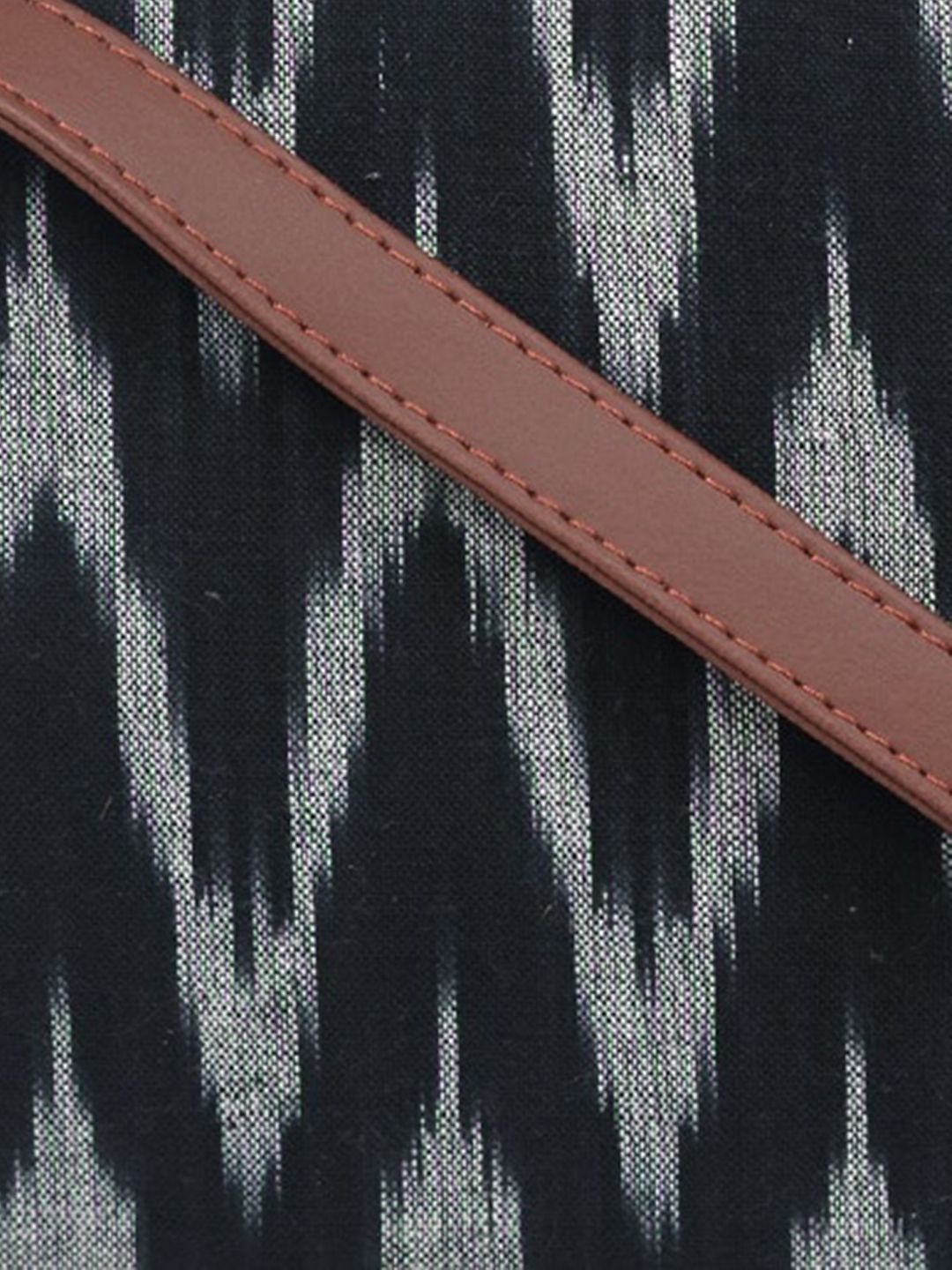 ZOUK Black Ikat Printed Sling Bag