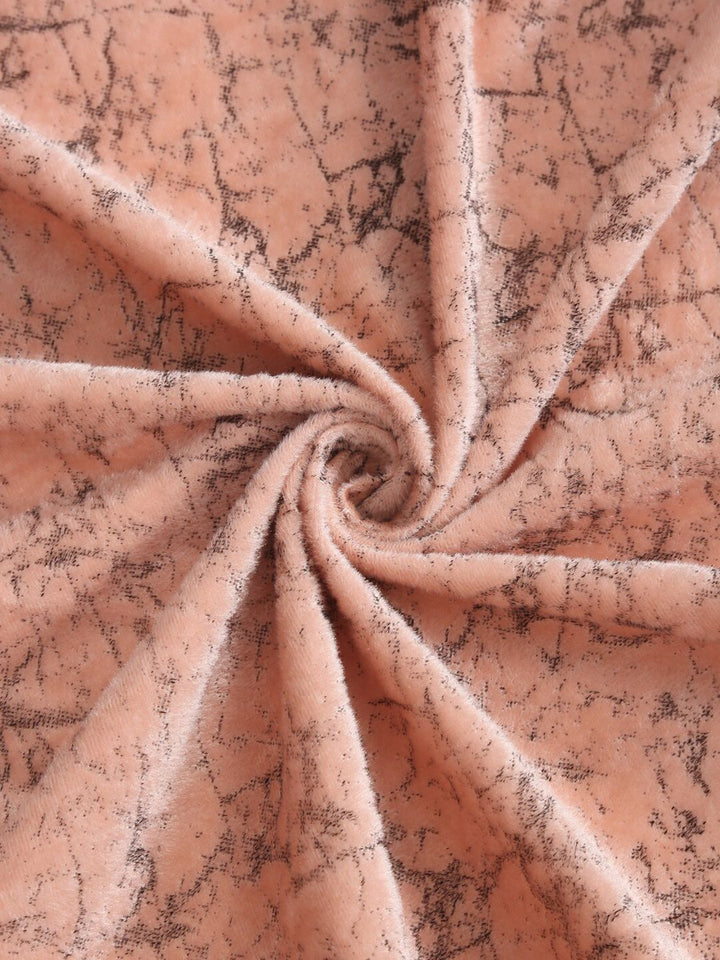 Cortina Set Of 2 Peach-Coloured & Black Velvet Room Darkening Door Curtain