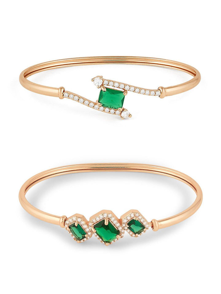 Set Mutiara Zaveri 2 Gelang Kada Bersalut Emas Cubic Zirconia Bersalut Emas