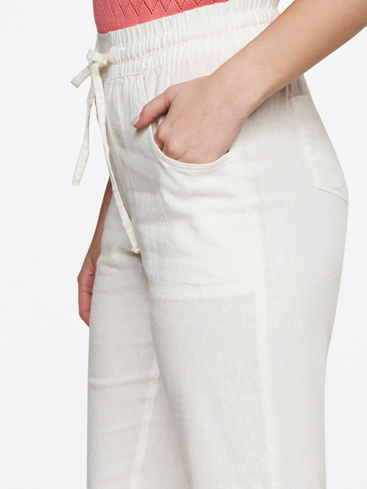 AND Women Mid-Rise Tapered Fit Cigarette Trousers