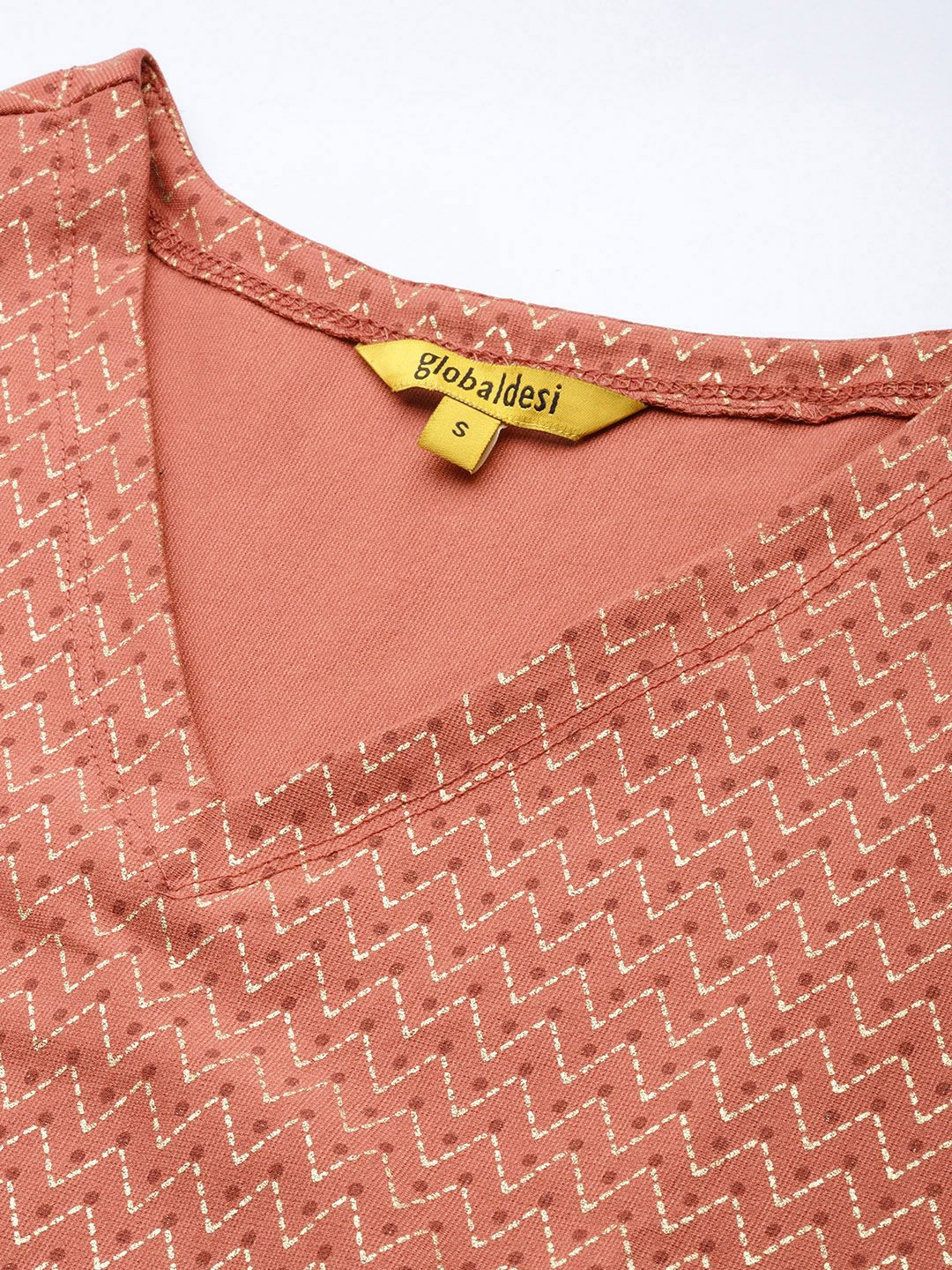 Global Desi Pink Print Crop Top